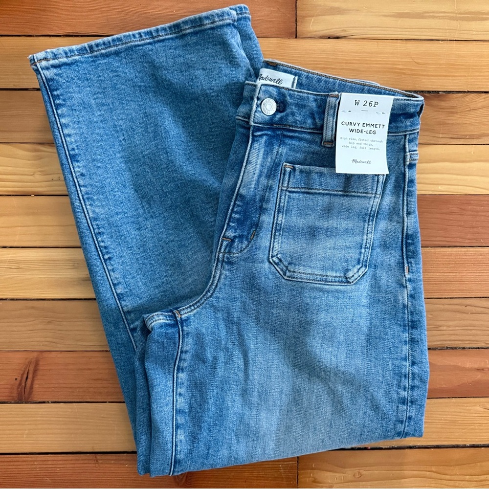 NWT Madewell Curvy Emmett Wide-Leg Jeans